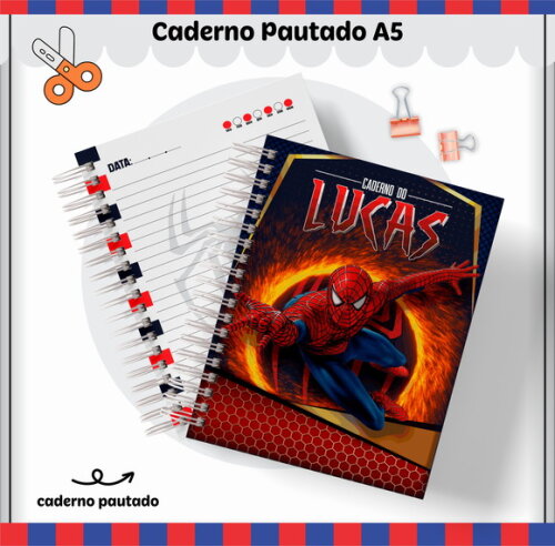 Kit Volta às Aulas Completo Personalizado - Homem Aranha