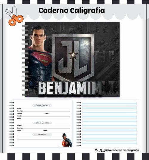 Kit Volta às Aulas Completo Personalizado - Liga da Justiça