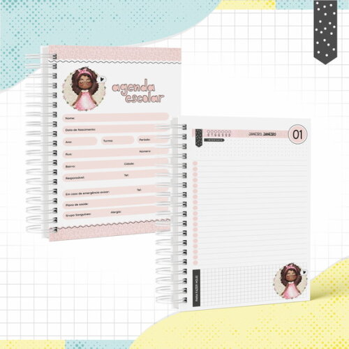 Kit Volta às Aulas Completo PERSONALIZADO - Menina Negra