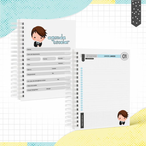 Kit Volta às Aulas Completo PERSONALIZADO - Menino Moreno
