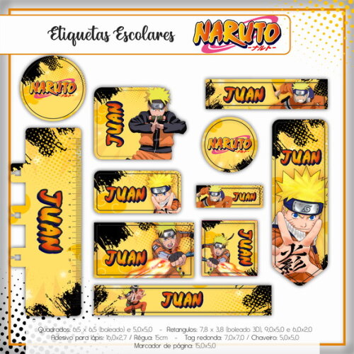Kit Volta às Aulas Completo PERSONALIZADO - Naruto