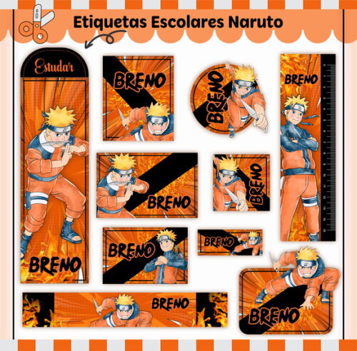 Kit Volta às Aulas Completo Personalizado - Naruto 01