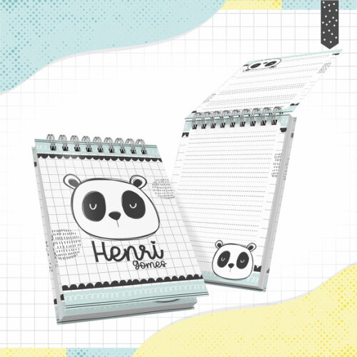 Kit Volta às Aulas Completo PERSONALIZADO - Panda Menino