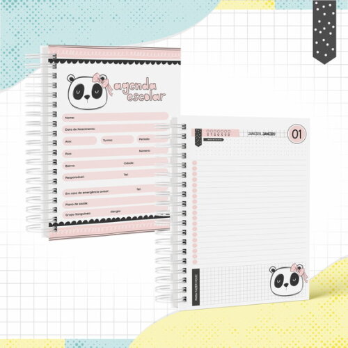 Kit Volta às Aulas Completo PERSONALIZADO - Panda Menina 01
