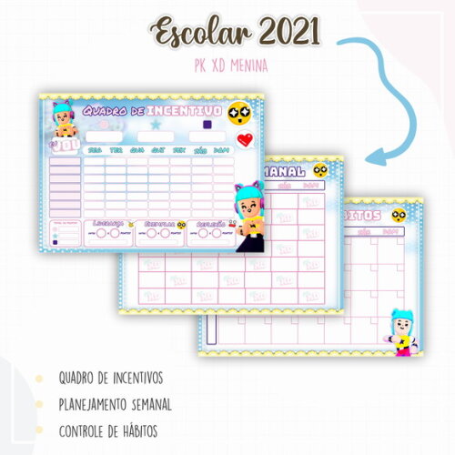 Kit Volta às Aulas Completo PERSONALIZADO - PK XD Menina
