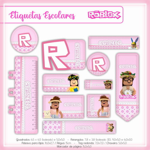 Kit Volta às Aulas Completo PERSONALIZADO - Roblox Menina