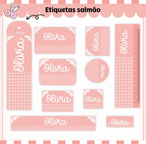 Kit Volta às Aulas Completo Personalizado - Salmão