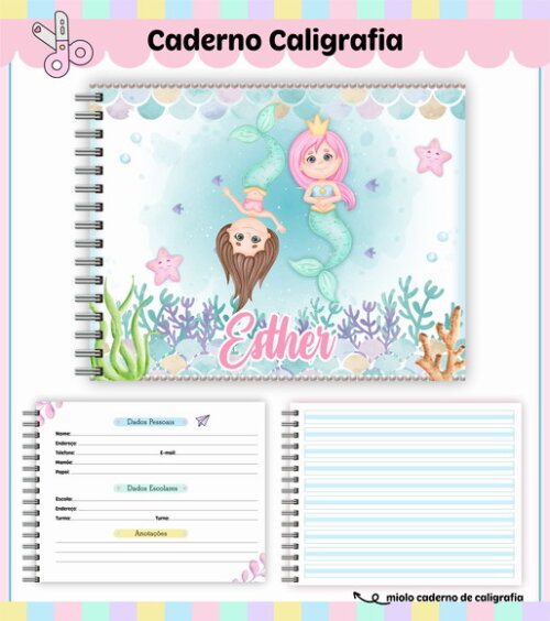Kit Volta às Aulas Completo Personalizado - Sereias