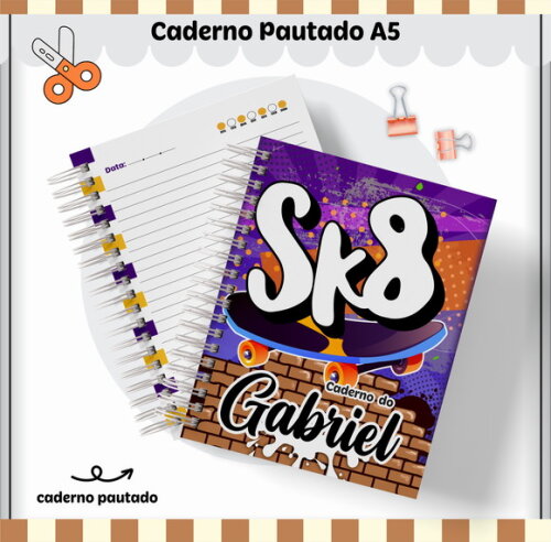Kit Volta às Aulas Completo Personalizado - Skate 01