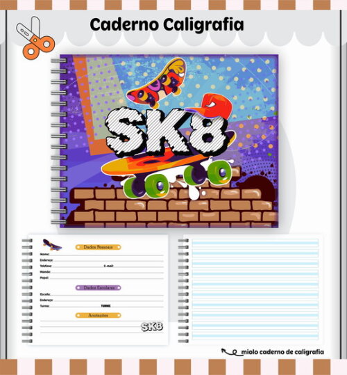 Kit Volta às Aulas Completo Personalizado - Skate 01