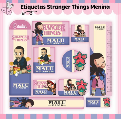 Kit Volta às Aulas Completo Personalizado - Stranger Things