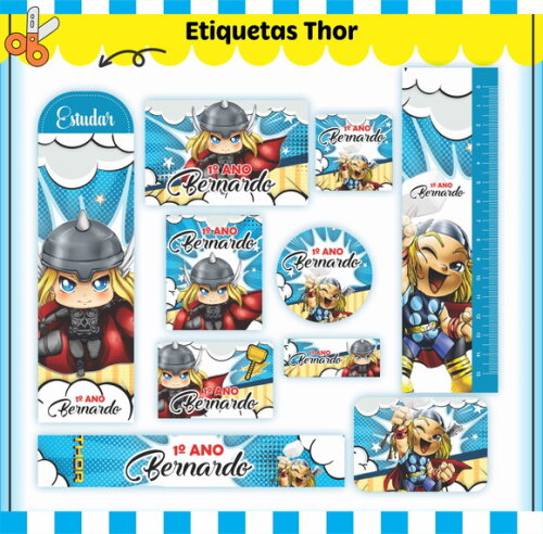 Kit Volta às Aulas Completo Personalizado - Thor