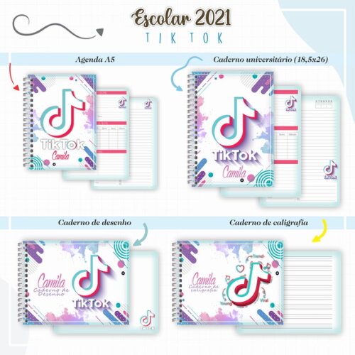 Kit Volta às Aulas Completo PERSONALIZADO - Tik Tok