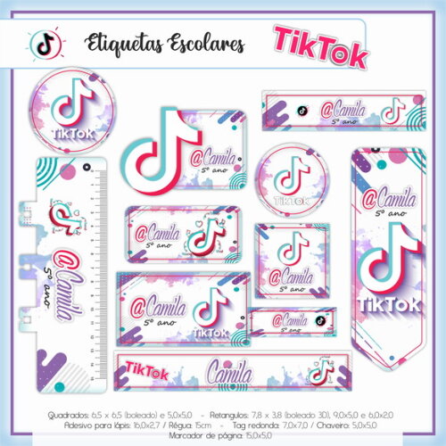 Kit Volta às Aulas Completo PERSONALIZADO - Tik Tok