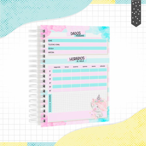 Kit Volta às Aulas Completo PERSONALIZADO - Unicórnio 01