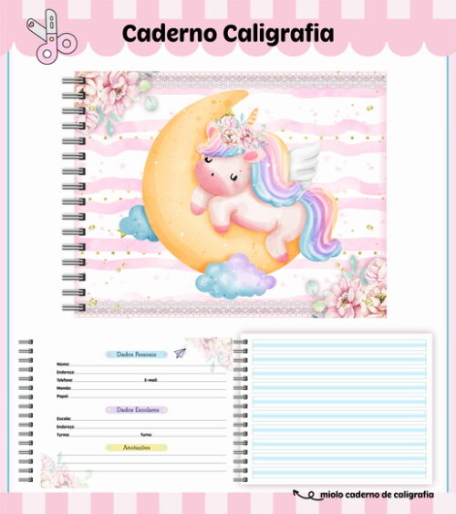 Kit Volta às Aulas Completo Personalizado - Unicórnio 02