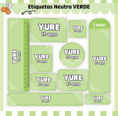 Kit Volta às Aulas Completo Personalizado - Verde