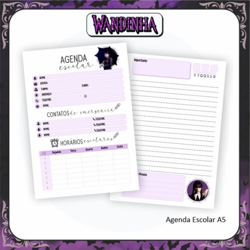 Kit Volta às Aulas Completo Personalizado - Wandinha 03