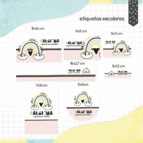 Kit Volta às Aulas Completo PERSONALIZADO Minimalista Menina