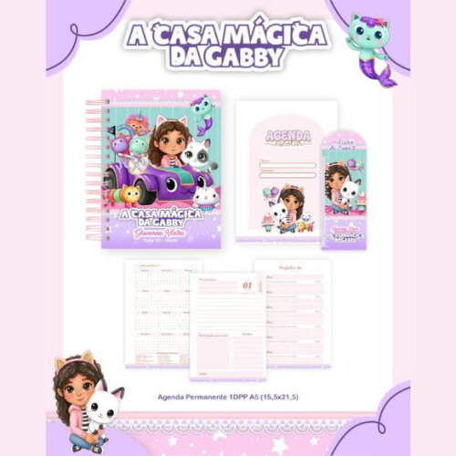Kit Volta às Aulas Completo Personalizado Casa Mágica Gabby
