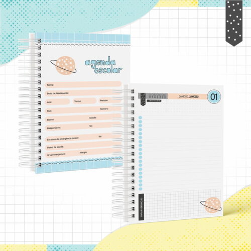 Kit Volta às Aulas Completo PERSONALIZADO Minimalista Menino