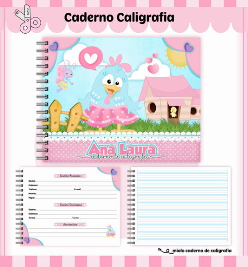 Kit Volta às Aulas Completo Personalizado-galinha Pintadinha