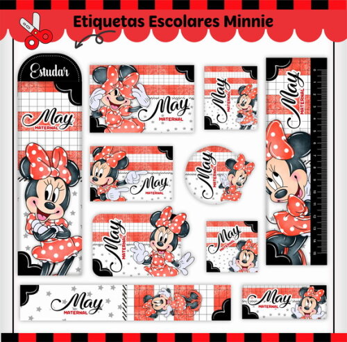 Kit Volta às Aulas Completo Personalizado-minnie Vermelha 01