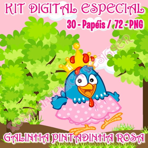 Mega Kit Digital Galinha Pintadinha Rosa