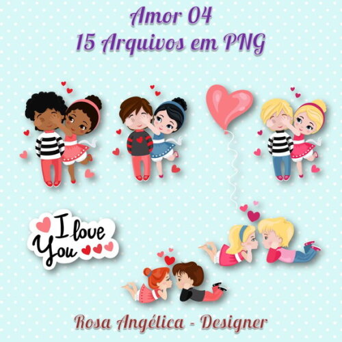 Pack Kit Arquivo Digital em PNG Amor (05 Kits)