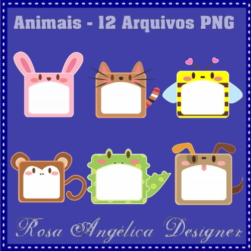 Pack Kit Arquivo Digital em PNG Animais (05 Kits)