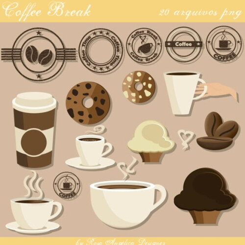 Pack Kit Arquivo Digital em PNG Cozinha/Chá/Café (05 Kits)