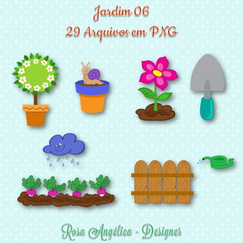 Pack Kit Arquivo Digital em PNG Jardim 1 (05 Kits)