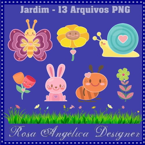 Pack Kit Arquivo Digital em PNG Jardim (05 Kits)