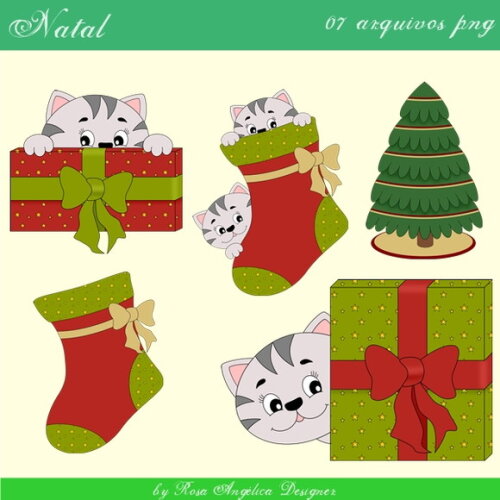 Pack Kit Arquivo Digital em PNG Natal (05 Kits)