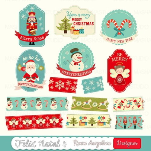 Pack Kit Arquivo Digital em PNG Natal 01 (05 Kits)
