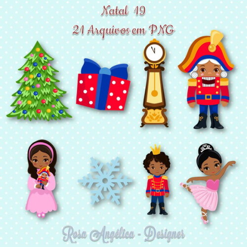 Pack Kit Arquivo Digital em PNG Natal 04 (05 Kits)