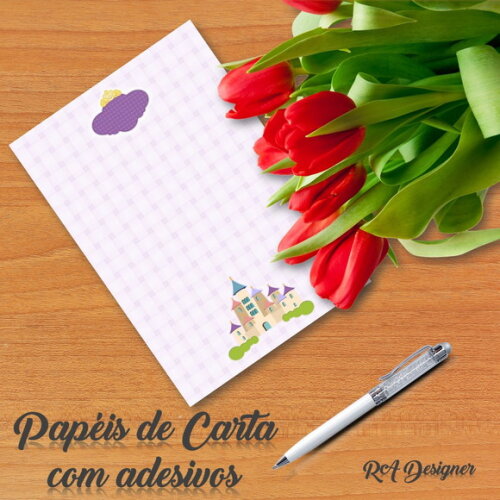Papéis de Carta com Adesivos -ARTE DIGITAL -Princesa Sofia 1