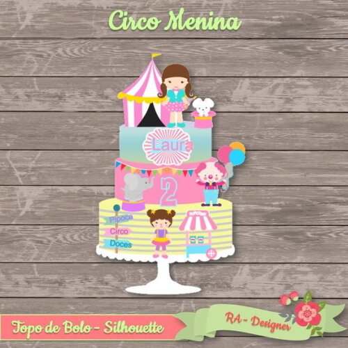 Topo de Bolo Circo Menina