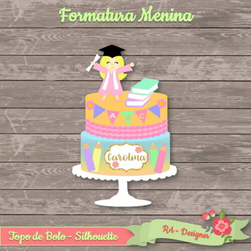 Topo de Bolo Formatura Menina