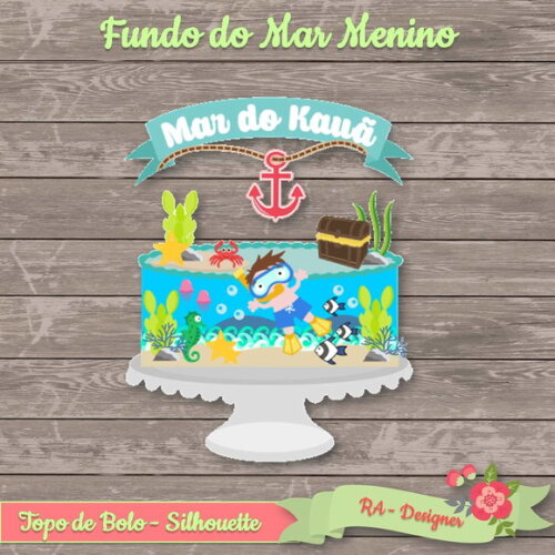 Topo de Bolo Fundo do Mar Menino