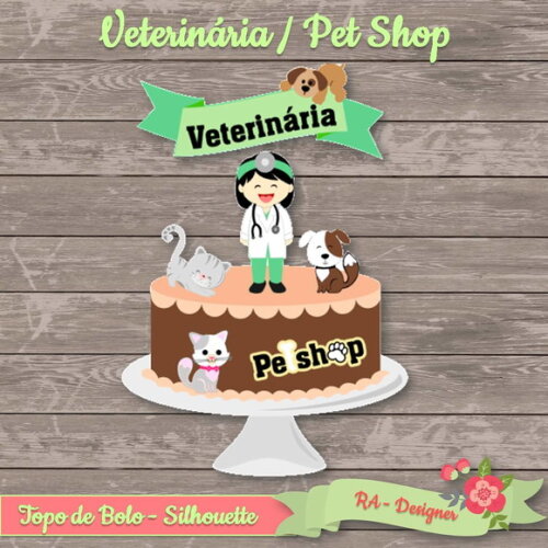 Topo de Bolo Veterinária / Pet Shop
