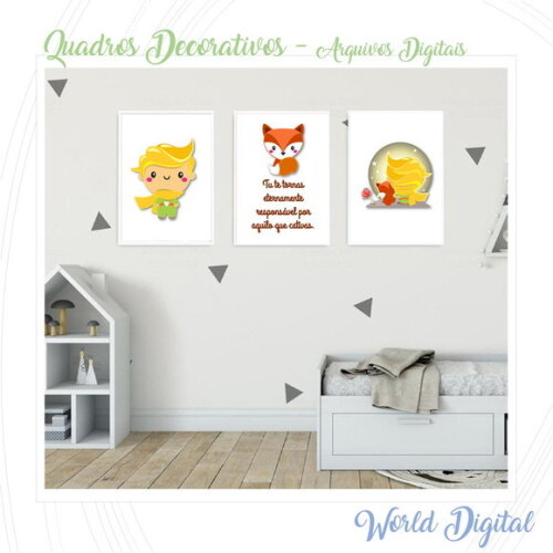 Trio de Quadros Decorativos - Arquivo Digital em PDF