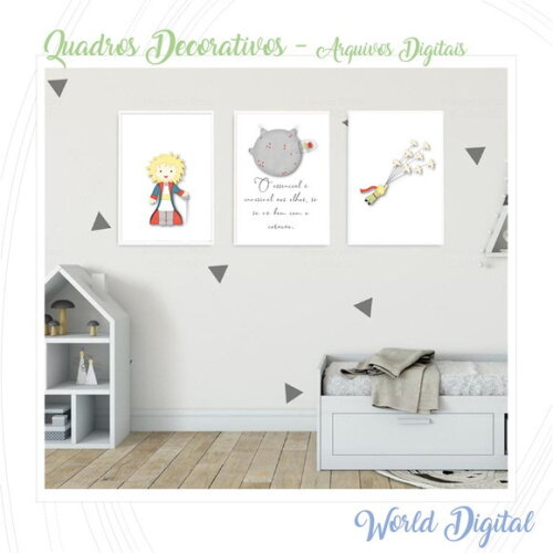 Trio de Quadros Decorativos - Arquivo Digital em PDF