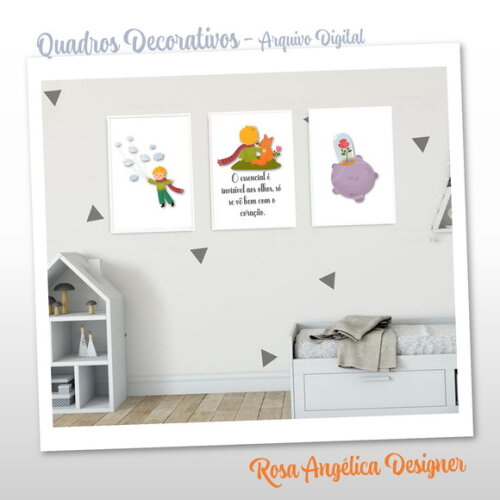 Trio de Quadros Decorativos - Arquivo Digital em PDF