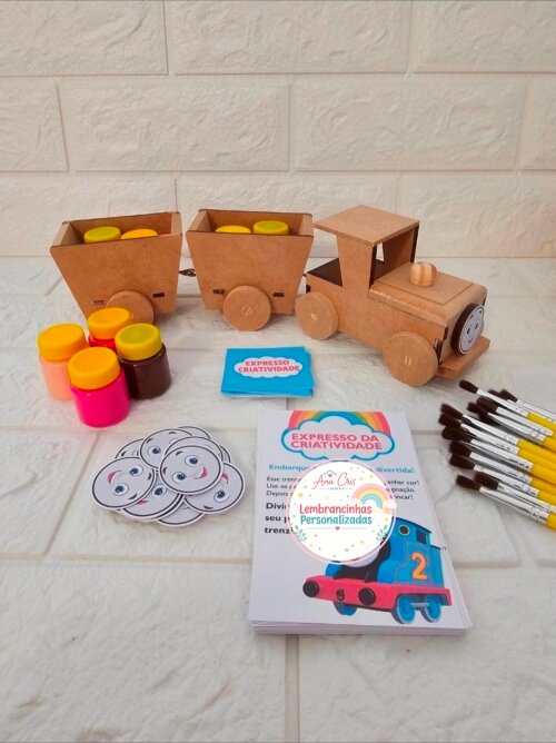 Kit Pintura Trem 2 Vagões - Tema Trenzinho