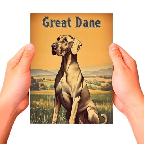 Placa Decorativa Raças Cachorro Vintage Dogue Alemão