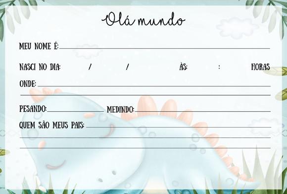 Albúm de Mesversário Dino Baby