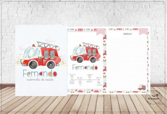 Capa Dura para Caderneta de Vacina Bombeiros