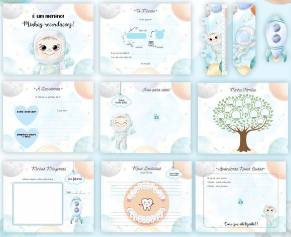 Kit Caderneta de Vacina + Livro do Bebê 2 - Astronauta