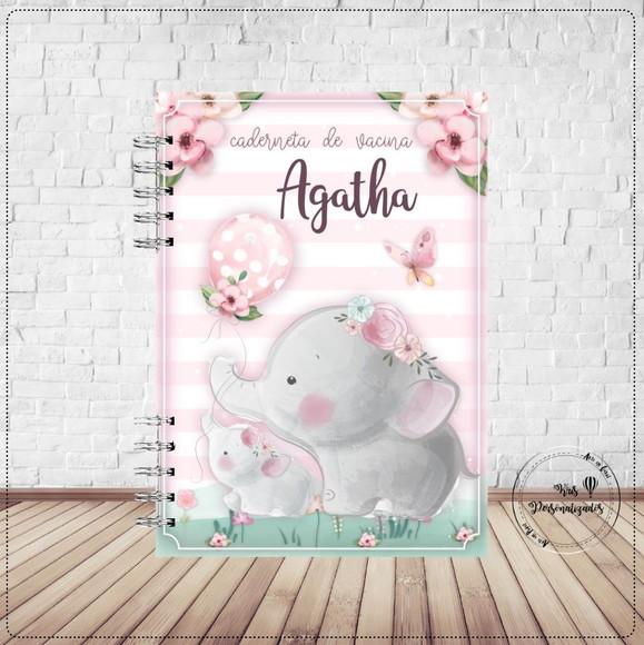 Kit Caderneta de Vacina + Livro do Bebê 2 - Elefantinha Baby